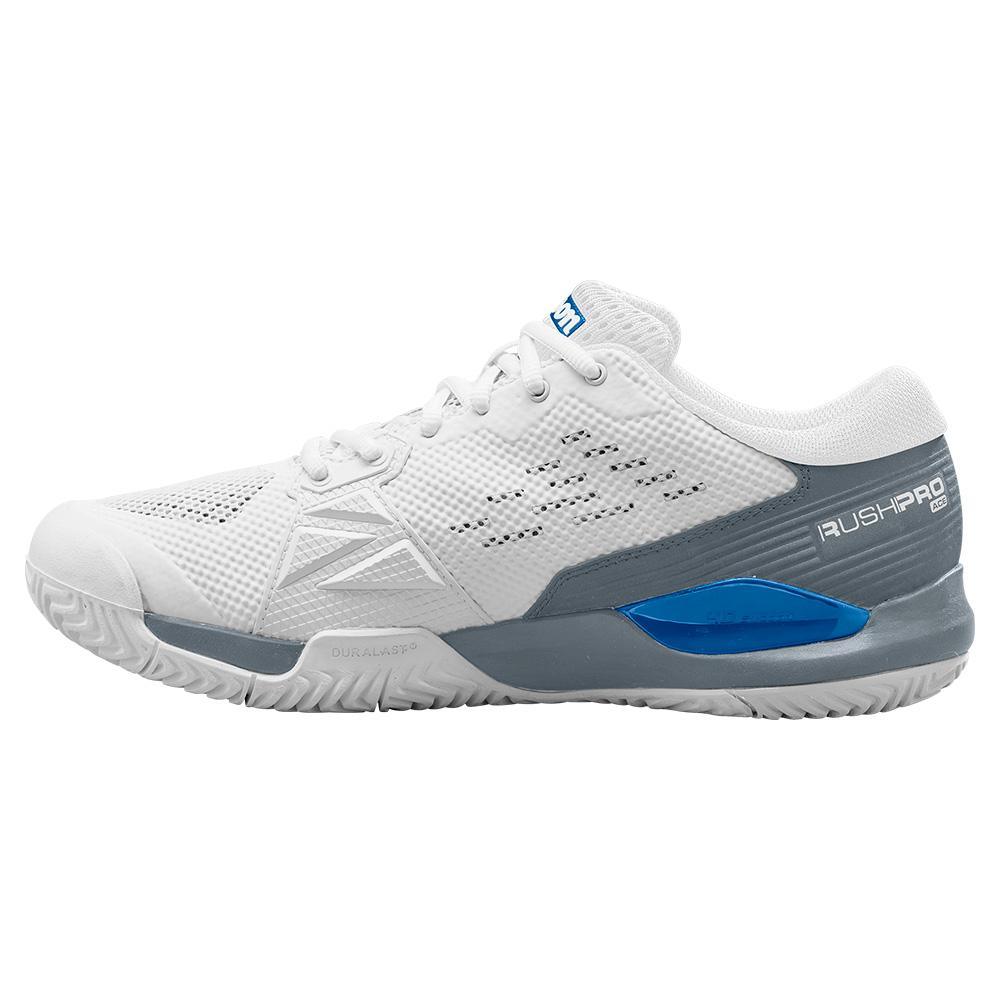 Men's Rush Pro Ace Pickler Pickleball Shoes White and Stormy Weather Shoes WILSON