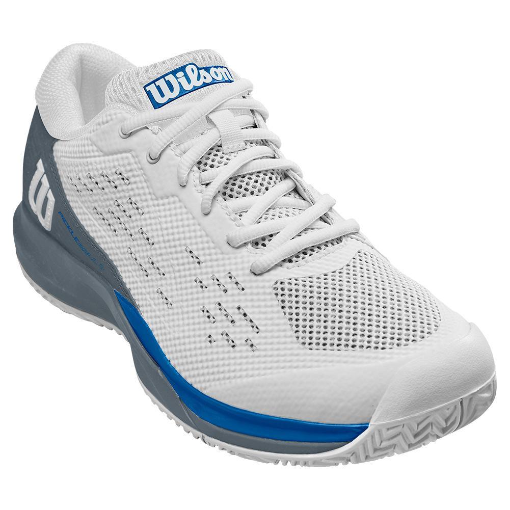Men's Rush Pro Ace Pickler Pickleball Shoes White and Stormy Weather Shoes WILSON