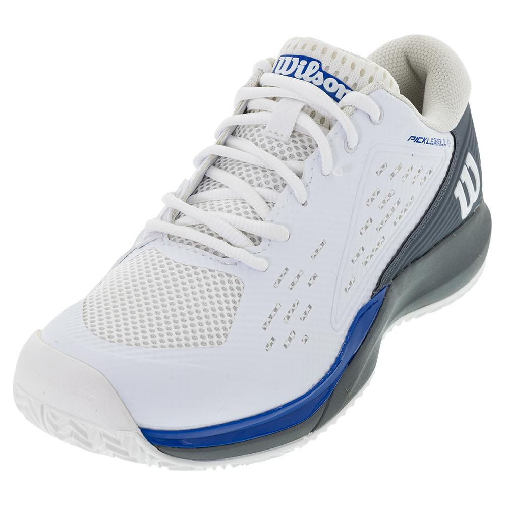 Men's Rush Pro Ace Pickler Pickleball Shoes White and Stormy Weather Shoes WILSON 7 White