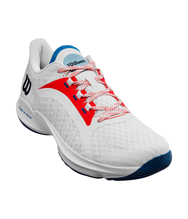 Wilson Hurakn Pro White/Wilson Red/D V Blue 2024 Padel Shoes Zapatillas Wilson 42 2/3