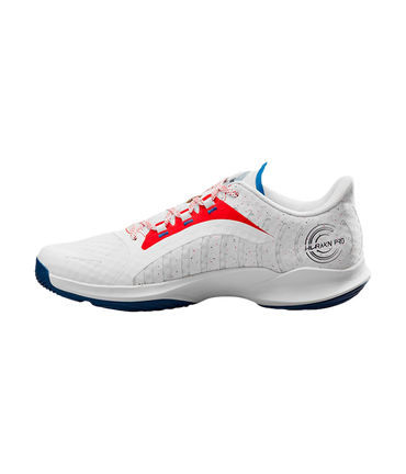 Wilson Hurakn Pro White/Wilson Red/D V Blue 2024 Padel Shoes Zapatillas Wilson 41 1/3
