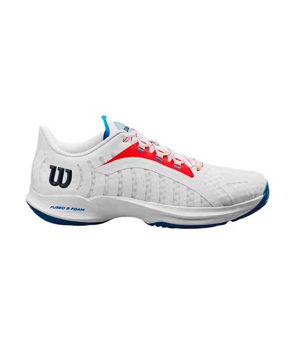 Wilson Hurakn Pro White/Wilson Red/D V Blue 2024 Padel Shoes Zapatillas Wilson 40 2/3