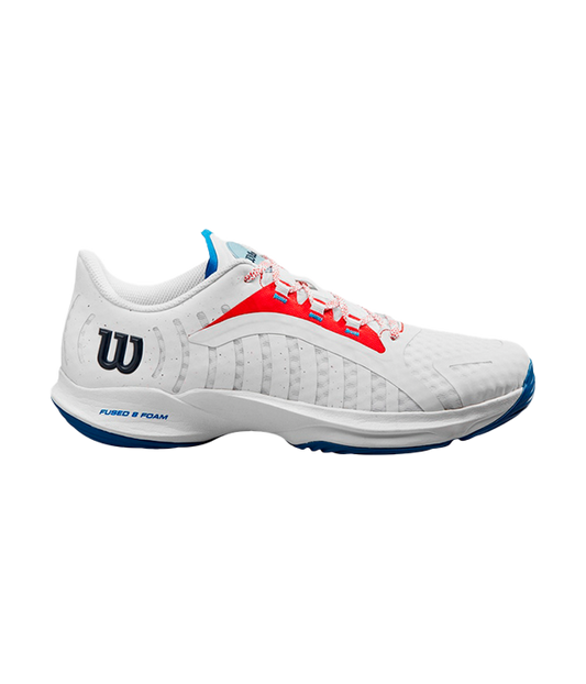 Wilson Hurakn Pro White/Wilson Red/D V Blue 2024 Padel Shoes Zapatillas Wilson 40 2/3