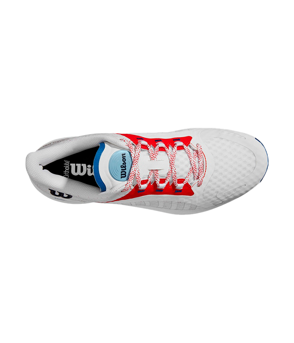 Wilson Hurakn Pro White/Wilson Red/D V Blue 2024 Padel Shoes Zapatillas Wilson 43 1/3