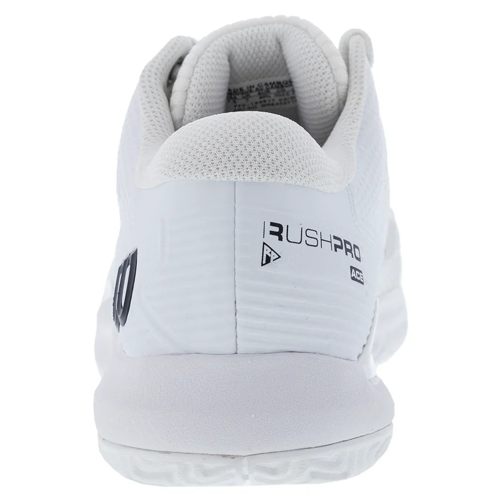 Men's Rush Pro Ace Wide Tennis Shoes White and Black Top Tennis Shoes WILSON