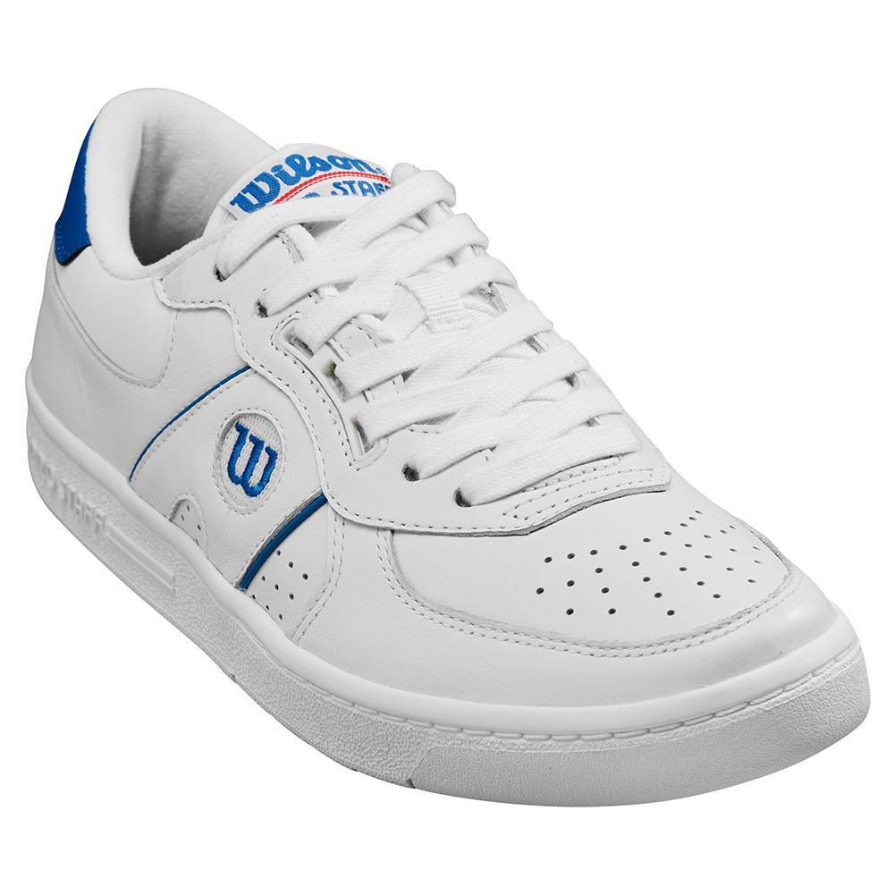 Unisex Pro Staff 87 Tennis Shoes White and Deja Vu Blue Womens Shoes WILSON