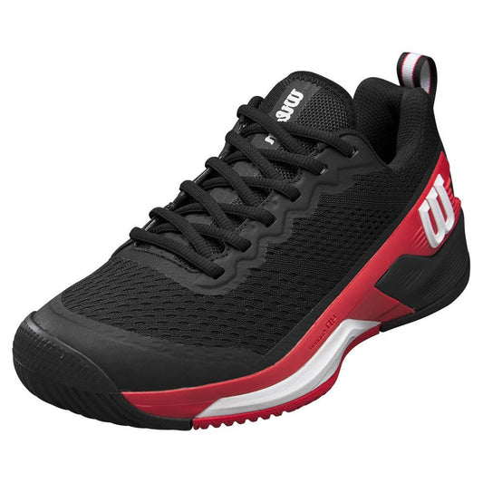 Men`s Rush Pro 4.5 Tennis Shoes Black and Infrared WILSON 7 Black