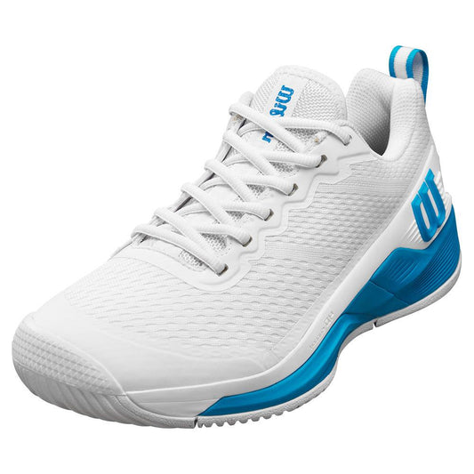 Men`s Rush Pro 4.5 Oz Tennis Shoes White and Atomic Blue WILSON 7 White