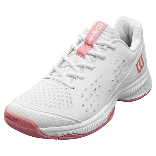 Juniors` Rush Pro Tennis Shoes White and Mauveglow WILSON 1Y