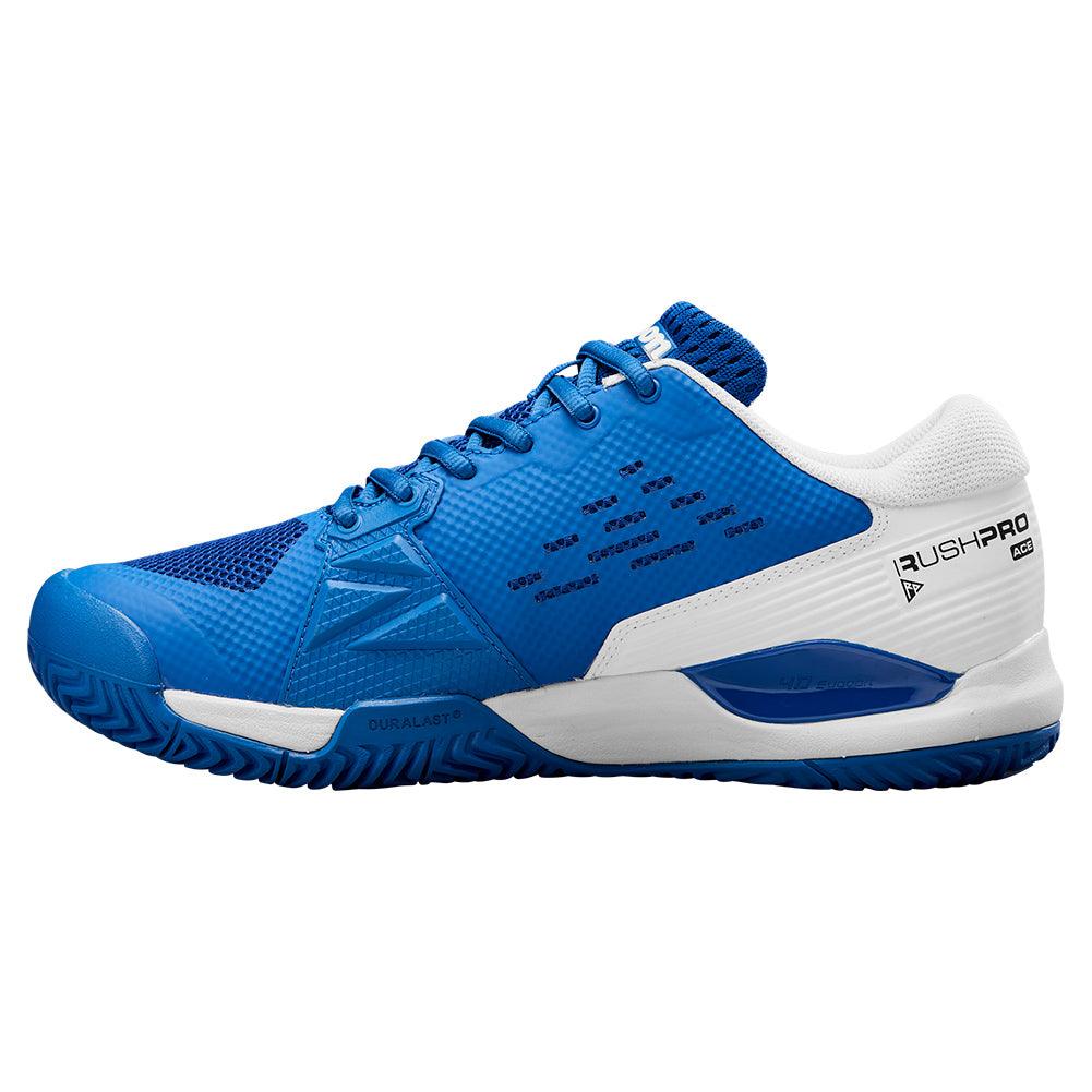 Men`s Rush Pro Ace Tennis Shoes Deja Vu Blue and White WILSON