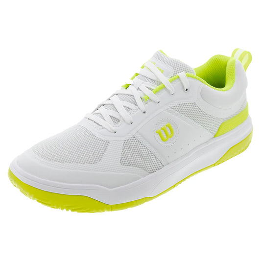 Men`s Pickle Pro Pickleball Shoes White and Safety Yellow WILSON 8 White