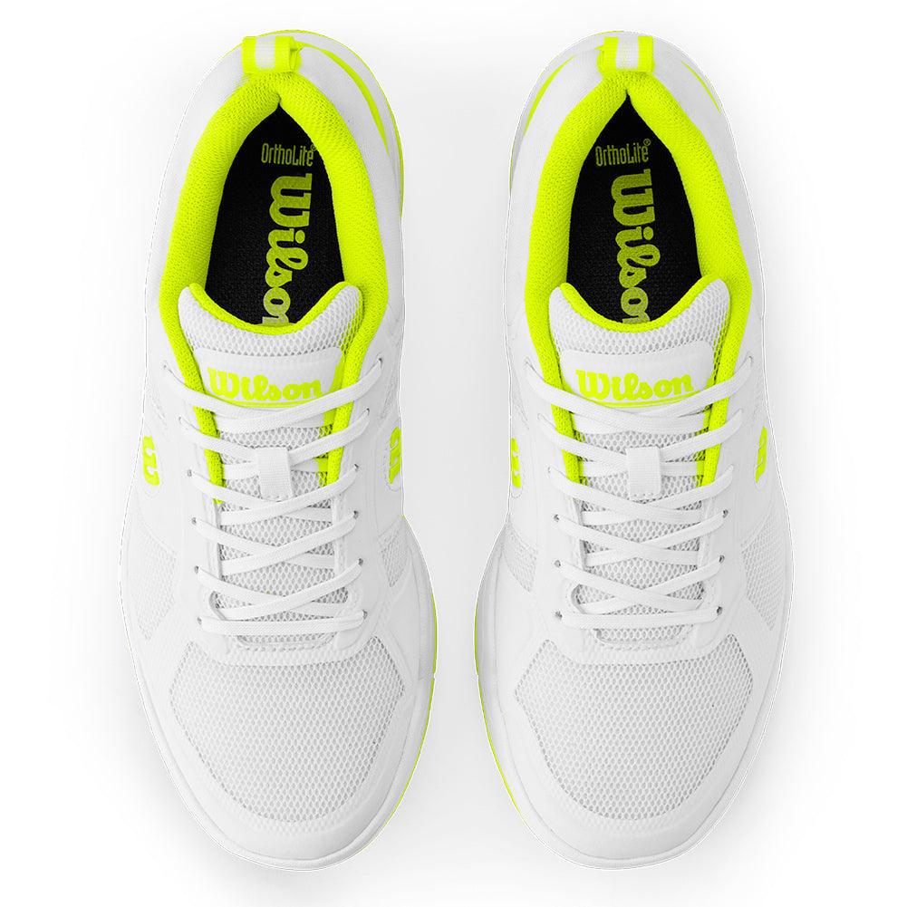 Men`s Pickle Pro Pickleball Shoes White and Safety Yellow WILSON