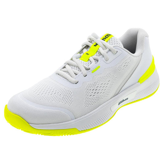 Women`s Intrigue Pro Oz Tennis Shoes White and Safety Yellow WILSON 5.5 White