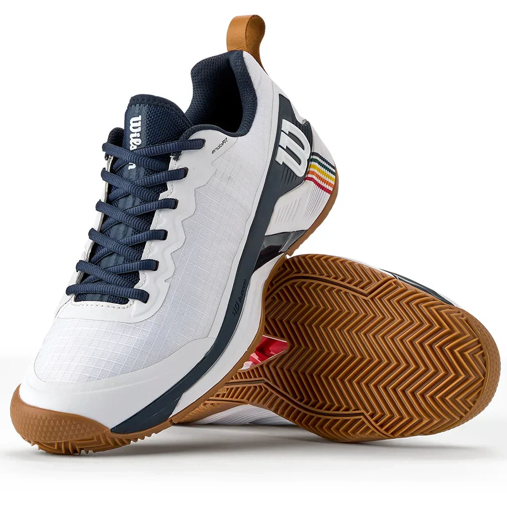 Men`s Rush Pro 4.5 Clay RG Tennis Shoes White and Navy Blazer WILSON