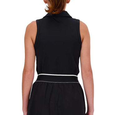 Women's Collared Tournament Tennis Tank Black Womens Apparel NEW BALANCE