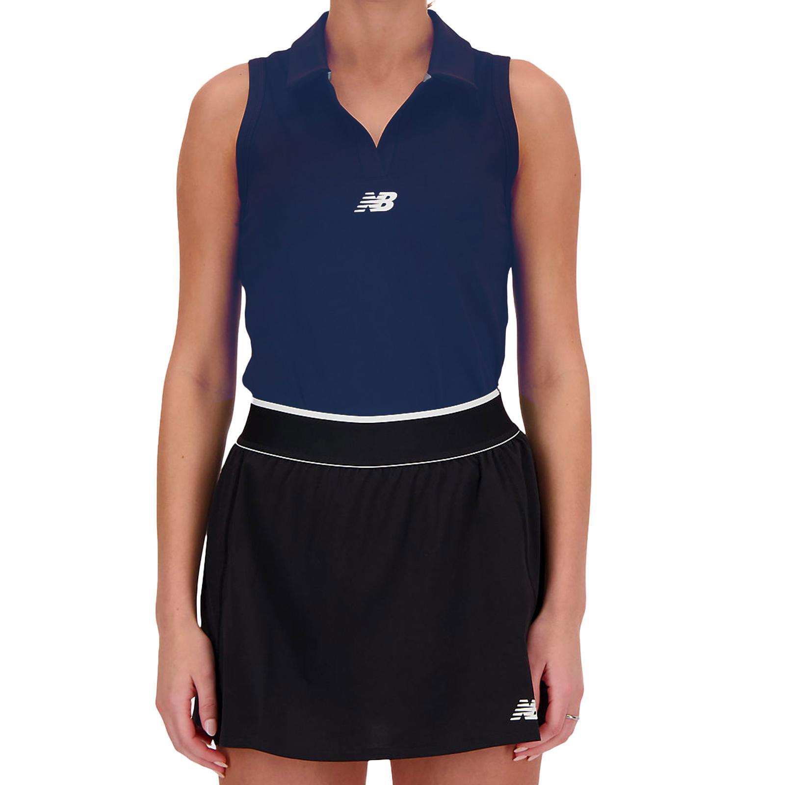 Women's Collared Tournament Tennis Tank Navy Womens Apparel NEW BALANCE L