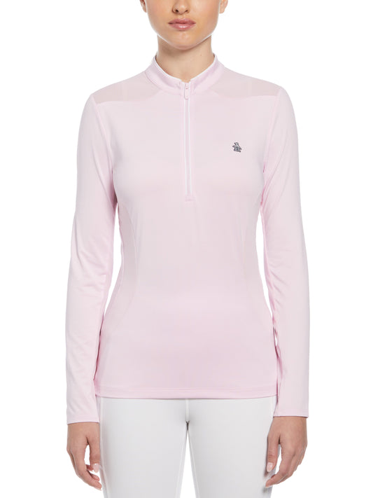 1/4 Zip Layering Long Sleeve Golf Shirt (Gelato Pink) 