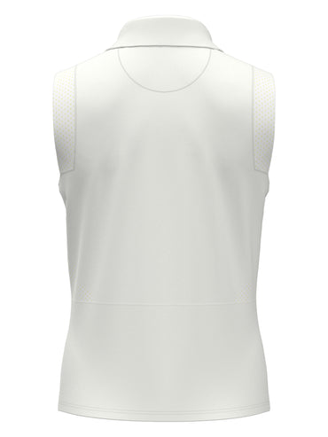 Women's 1/4 Zip Mesh Block Sleeveless Golf Polo Shirt