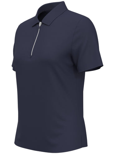 Women's 1/4 Zip Solid Golf Polo