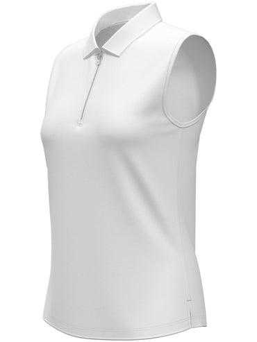 Women's 1/4 Zip Solid Sleeveless Golf Polo