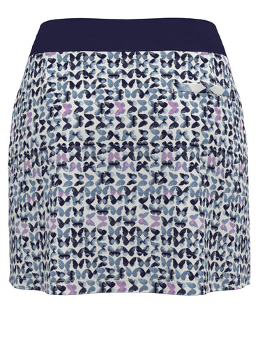 Women's 16" Butterfly Print Color Block Golf Skort