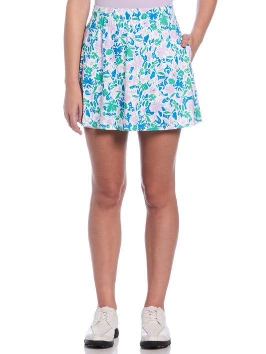 Women's 16" Floral Bounce Skort (Bright White) 
