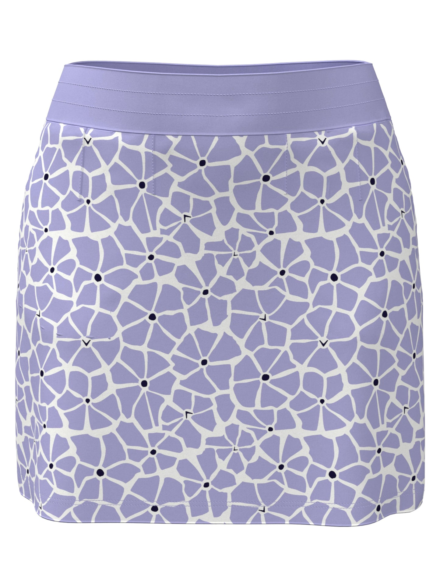 16" Spring Floral Print Color Block Golf Skort (Spring Lavender) 