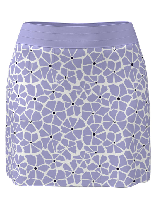16" Spring Floral Print Color Block Golf Skort (Spring Lavender) 