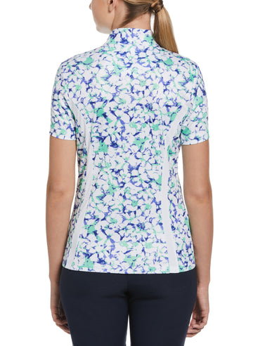 Women's Abstract Floral Print Golf Shirt