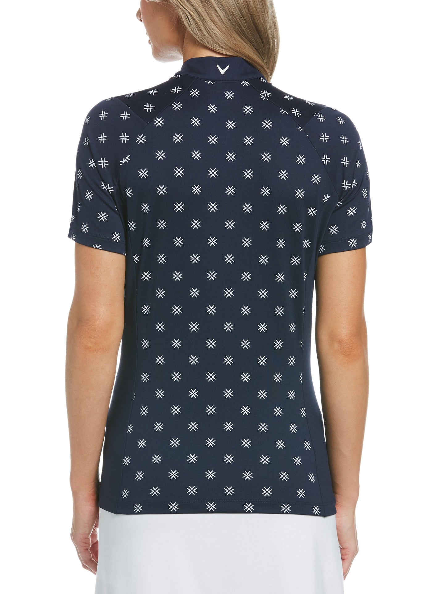 Women's Chevron Floral Print Golf Shirt