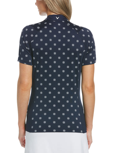 Women's Chevron Floral Print Golf Shirt