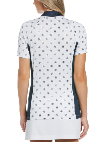 Women's Chevron Floral Print Golf Shirt