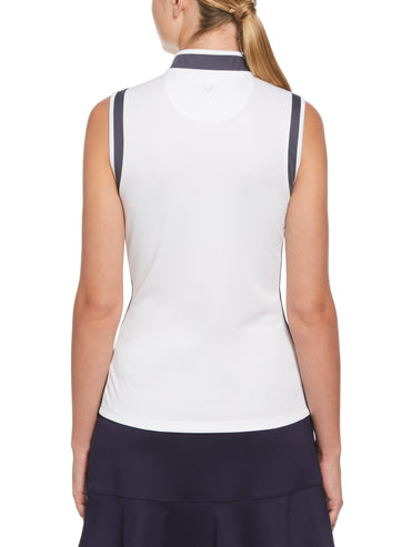 Women's Color Block Mandarin Collar Golf Polo