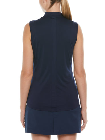 Women's Color Block Party Golf Shirt with Asymmetrical Mesh Insert