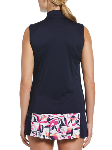 Women's Cutout Floral Print Golf Polo