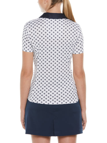 Women's Essential Daisy Print Golf Polo