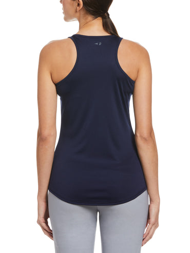 Women's Essential Solid Tennis Tank with Mesh Front Panel
