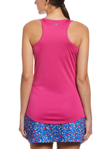Women's Essential Solid Tennis Tank with Mesh Front Panel