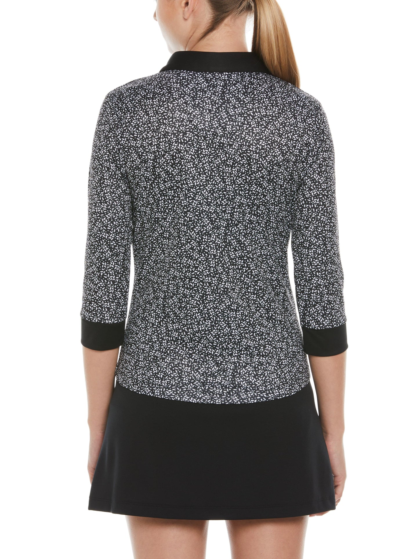 Women's Essentials Plus Geo Print Open Placket Golf Polo