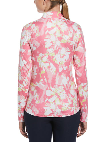Women's Floral Print Long Sleeve Golf Polo