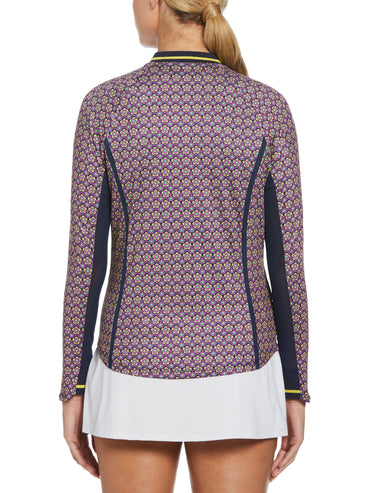 Women's Floral Print Sun Protection 1/4 Zip Shirt