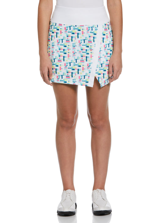 Geometric Print Wrap Golf Skort (Bright White) 