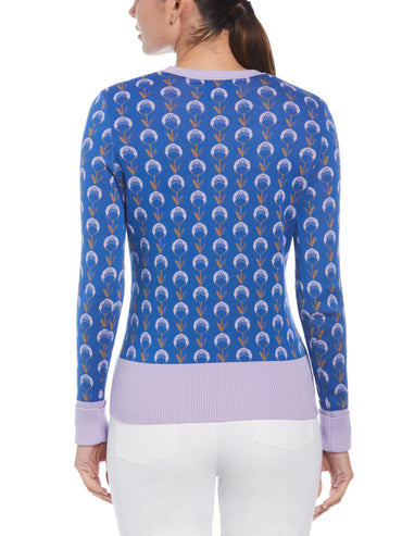 Women's Jacquard Floral Sweater
