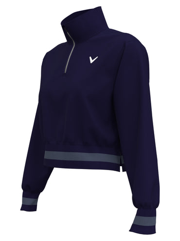 Women's Lightweight Cropped 1/4 Zip Golf Shirt with Side Slits
