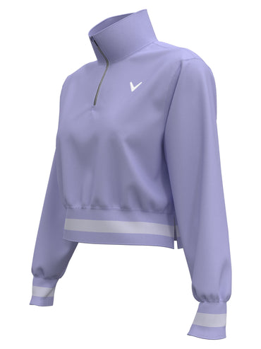 Women's Lightweight Cropped 1/4 Zip Golf Shirt with Side Slits
