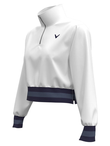 Women's Lightweight Cropped 1/4 Zip Golf Shirt with Side Slits
