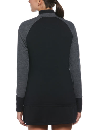 Women's Lightweight Lux Touch Full Zip with Heather Piecings