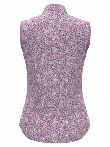 Women's Mini Floral Print Zip Golf Polo
