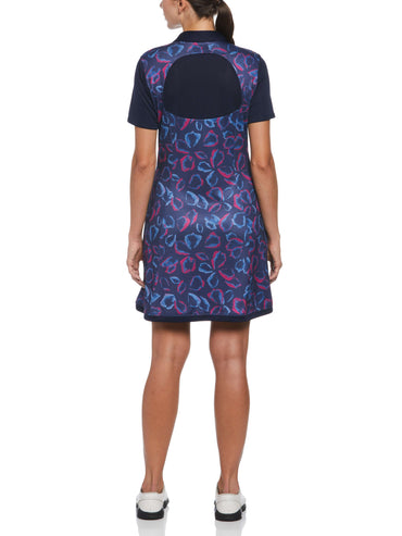 Women's Petal Print Flounce Golf Dress
