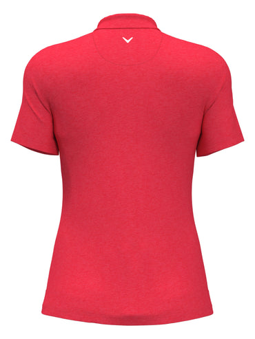 Women's Quarter Zip Short Sleeve Heather Golf Polo Shirt